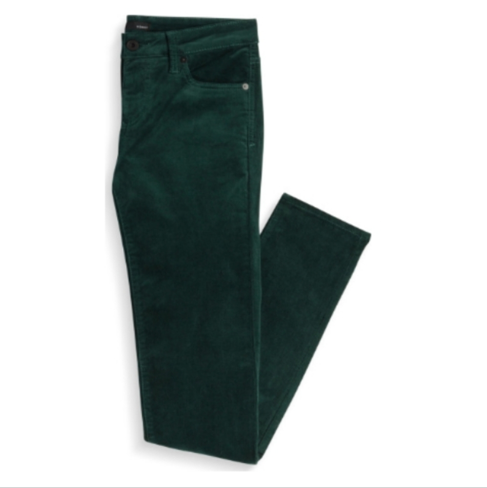Edyson Hampton Skinny Jean Green Skinny Velvet Corduroy Pants, Sz 30 Stitchdix‎